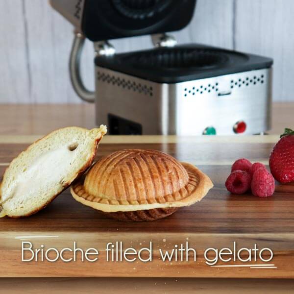 Pastry and Coffe Brioche filled with gelato